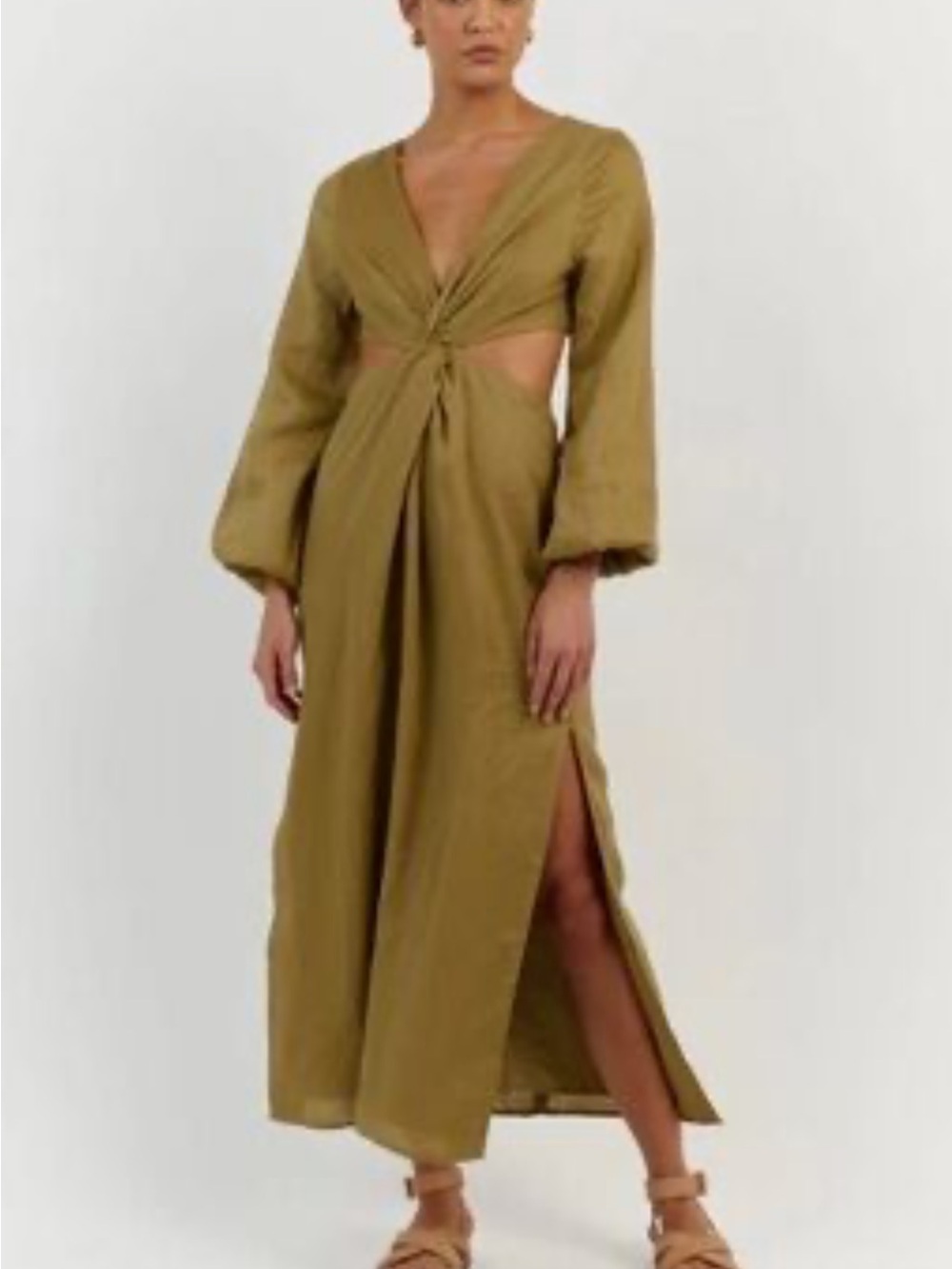 DISSH Olive Twist-Detail Maxi Dress